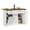 White, variant on Rattan Rolling Kitchen Island Table with Drop Leaf, Tilt Out Trash Can Cabinet with 2 Door, Storage Cabinet, 2 Drawer, Spice Rack, Kitchen Cart