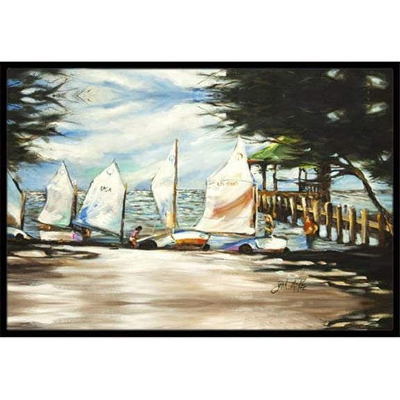 Carolines Treasures  Sailing Lessons Sailboats Indoor & Outdoor Mat, 24 x 36 in.