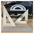 thumbnail image 3 of 4 in 1 Metal Ruler Aluminum Alloy Angle Ruler Protractor Triangle Ruler Multifunctional Measuring Tools Set Square Goniometer ,Woodworking Protractor, 3 of 5