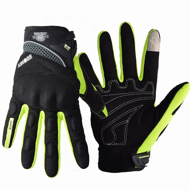 SUOMY Guantes de moto de carreras con dedos completos transpirables, guantes antideslizantes de calidad, elegantes y decorados, talla S-XXL, color negro