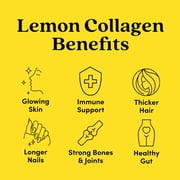 Further Food Lemon Collagen Peptides Powder, Grass-Fed Pasture-Raised Hydrolyzed Type 1 & 3 Protein, Gut Health + Joint, Hair, Skin, Nails, Sugar-Free