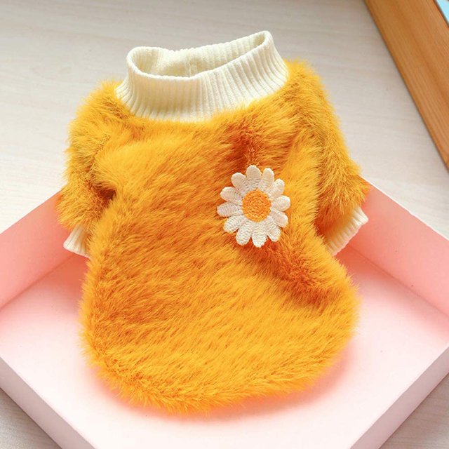 Dog Sweaters for Small Dogs Girl Style Round Neck Flowers Sweater Dog Vest Zip Pug Life Dog Shirt Dog Clothes for Small Dogs Girl Dog Sweaters for Medium Dogs Girl Fall Designer Dog Clothes for Small