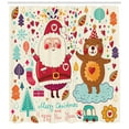 thumbnail image 3 of Ambesonne Christmas Shower Curtain, Santa and Teddy Bear, 69"Wx84"L, Multicolor, 3 of 3