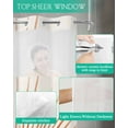 thumbnail image 4 of No Hook Shower Curtains with Snap in Liner, Boho Abstract Sun Waterproof Fabric Shower Curtain, Modern Beige Sun Light Lines Double Layers & See-Through Top Window Bathroom Curtains 36''x72'', 4 of 6
