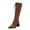 Brown, variant on Bmisegm Ladies Fashion Leopard Print Pointed Front Lace up Side Zipper Thick High Heel Long Boots Shoes Boots for Women White 9