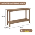 thumbnail image 3 of AwayHome 48" HIPS Outdoor Console Table for All-Weather,2-Shelf Side Table for Patio,Brown, 3 of 8