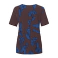thumbnail image 5 of Pompotops T-Shirt Décontracté à Col Rond pour Femmes, Imprimé Floral, Manches Courtes, Mode Douce, Blouse Décontractée pour Femmes, 5 of 5