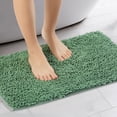 thumbnail image 2 of Unique Bargains Non-Slip Soft Fluffy Shag Washable Plush Bath Rugs for Bedroom Green-1 16"x24", 2 of 7