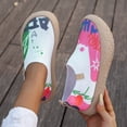 thumbnail image 6 of Dakaela Knit Slip on Shoes for Women 2026 Fashion Print Casual Walking Running Tennis Sneakers Thick Soft Sole Work Loafers Size 6-10 White, 6 of 7