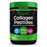 Orgain Hydrolyzed Collagen Peptides Powder For Women & Men, 20g Grass Fed Collagen, Unflavored - Hair, Skin, Nail, & Joint Support Supplement, Paleo & Keto, Non-GMO, Type I and III, 1lb