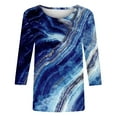 thumbnail image 4 of Blouses pour Femmes T-Shirt Imprimé Manches 3/4 Blouse Col Rond Décontracté, Blouses pour Femmes T-Shirts pour Femmes, Blouses pour Femmes Décontractées, 4 of 5