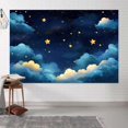 thumbnail image 4 of 5 x 3 ft Blue Galaxy Starry Sky Stars Backdrop Night Sky Cloud Flash Stars Children Kids Birthday Baby Shower Party Banner Newborn Baby Child Portrait Photo Props, 4 of 5