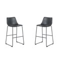 thumbnail image 1 of Heavenly Collection Ensemble de 2 tabourets hauteur comptoir, siège rembourré noir avec base en métal noir, style moderne pour comptoir de cuisine, 1 of 9