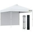 thumbnail image 1 of Outsunny 10' x 10' Pop Up Canopy Tent with Sidewall and Bag, White, 1 of 10