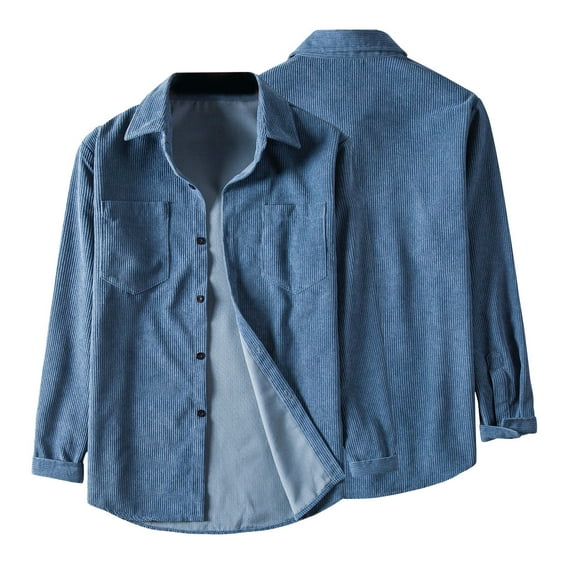 Floenr Mens T Shirts,Men's Corduroy Multi-pocket Shirt Jacket