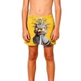 thumbnail image 6 of Boys Swim Shorts Kids Quick Dry Cartoon Graphic Yellow Beach Trunks with Drawstring Knee Length 4T-12,Size 7 T, 6 of 9