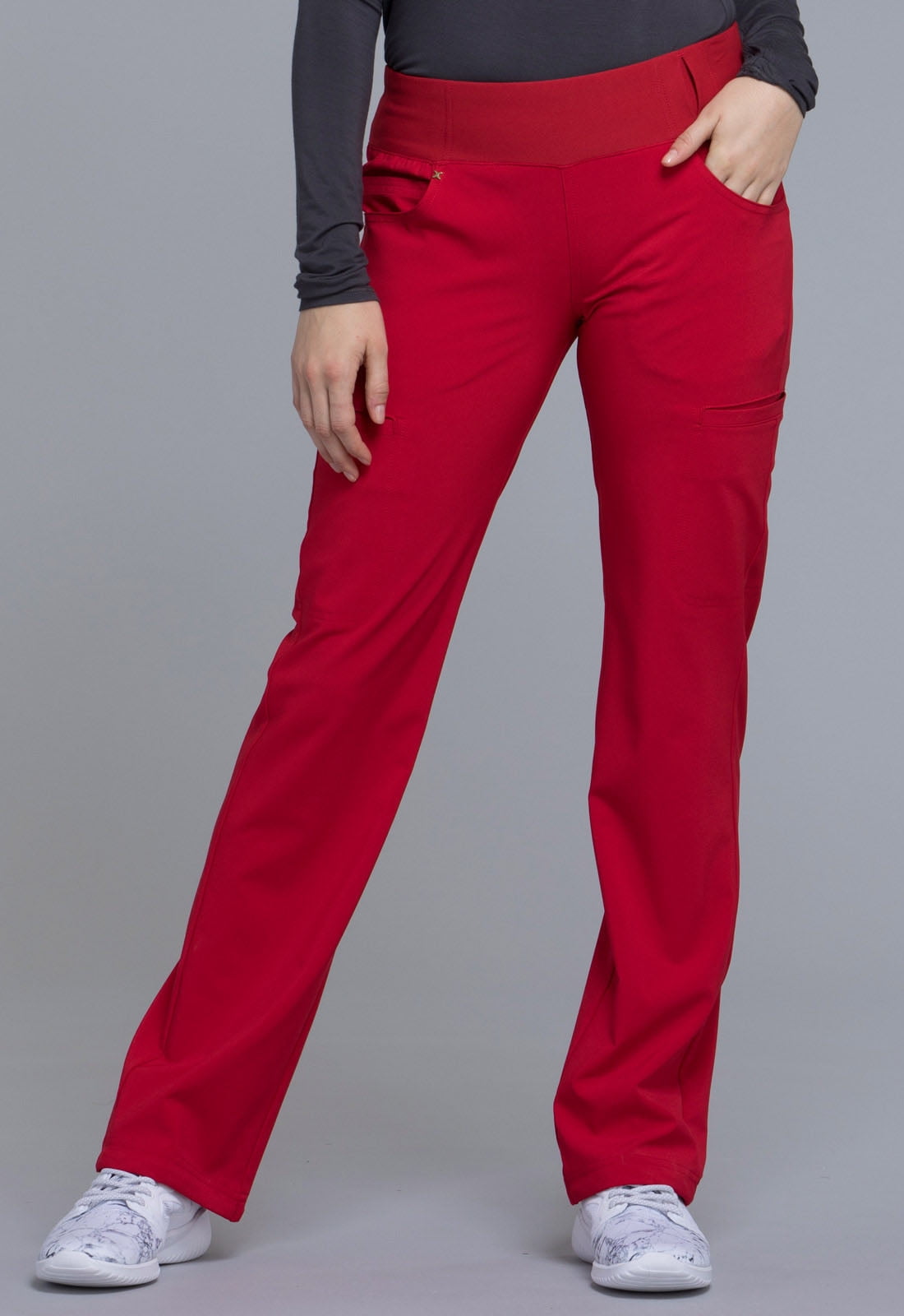 Cherokee Cherokee iFlex Scrubs Pant for Women Mid Rise Straight Leg Pullon Plus Size CK002P
