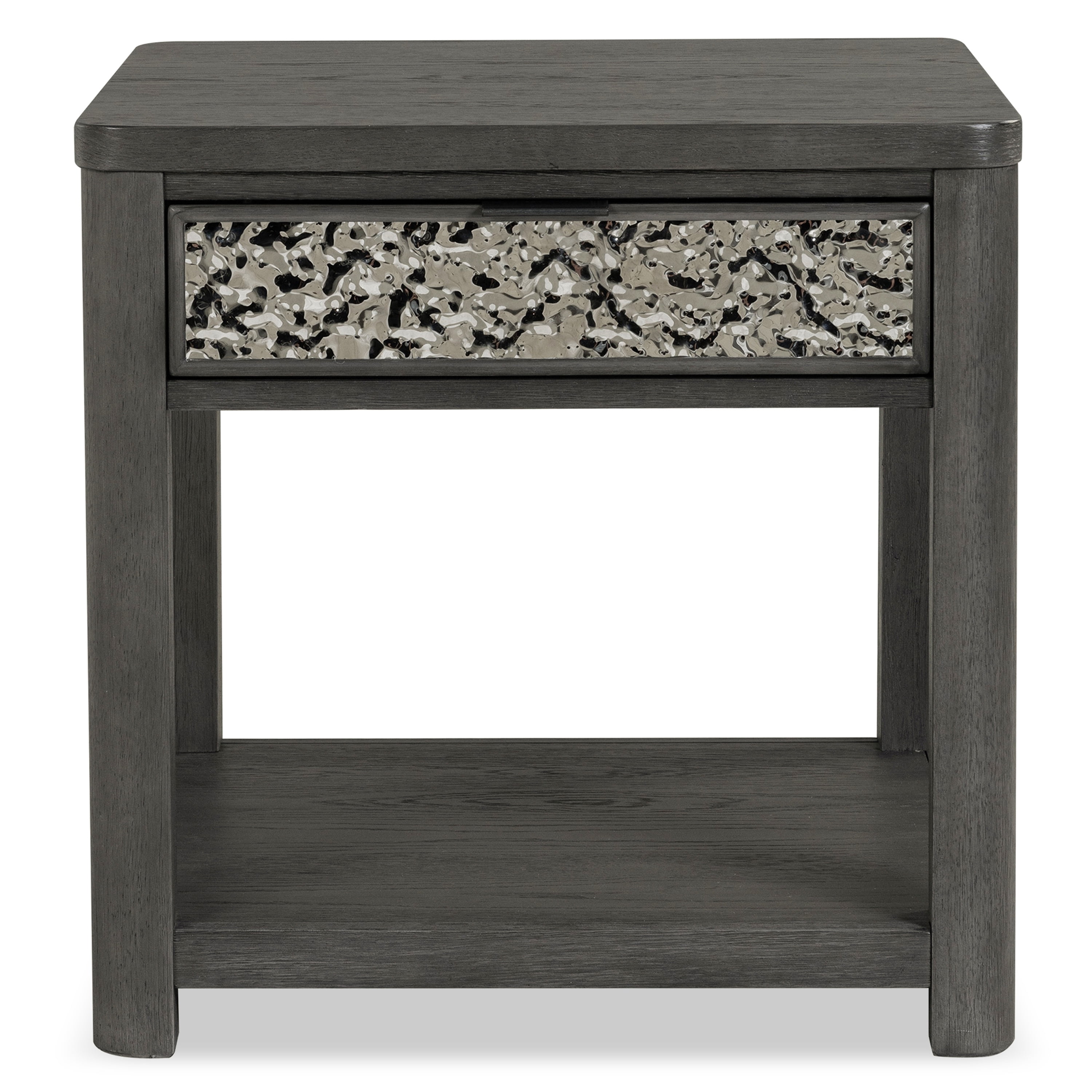Furniture of America Cheri Modern 1-Drawer Solid Wood End Table, Ash Gray
