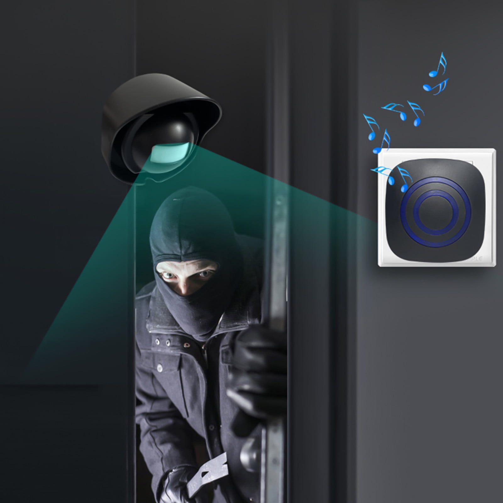 Wireless Doorbell Camera,Door Chime,Wireless Business Door Motion Sensor Detector Smart Visitor