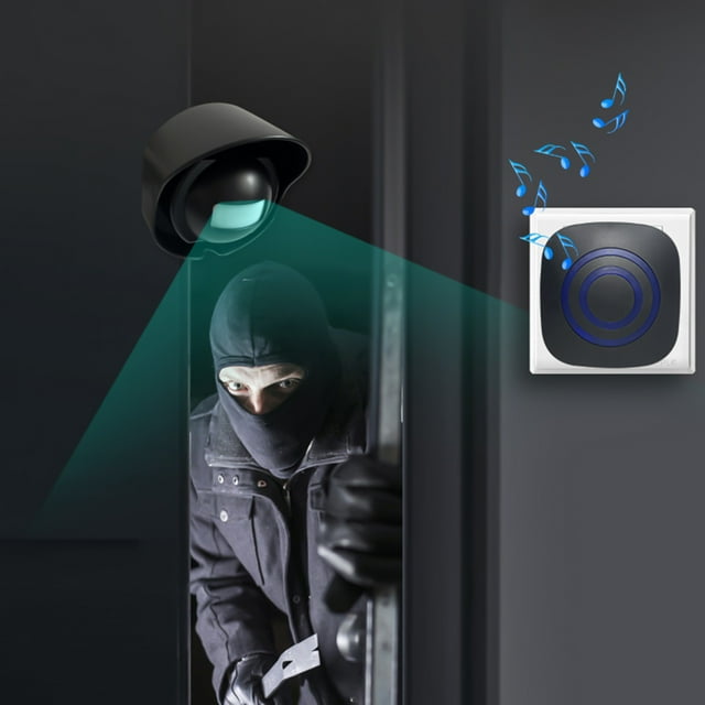 Birdeem Door Alarms for Home Security, Door Chime,Wireless Business Door Motion Sensor Detector Smart Visitor Doorbell Home Security Alarm with 1 Plug-In Receiver and 1 Pir Detector