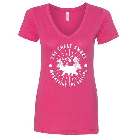 Inktastic The Great Smoky Mountains Are Calling Women's V-Neck T-Shirt