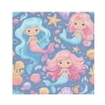 thumbnail image 6 of Cloth Napkins Set of6 100% Satin Peachskin Velvet 20x20inx6 Napkins Cloth napkins are washable Soft and Absorbent Cute Little Mermaids, 6 of 8