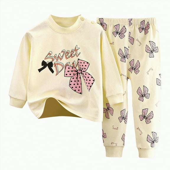 HCNTES Toddler Baby Girl Clothes Fall Outfits Long Sleeve Sweatshirt Tops Pants Set(1-2 Years,Beige#@1)