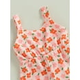 thumbnail image 5 of Coduop Baby Girls Sling Jumpsuit Bodysuit Overalls,Sleeveless V Neck Floral Bell-Bottoms Palysuit, 5 of 9