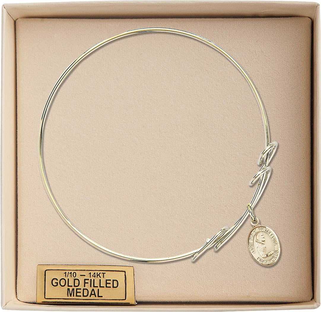 Pio of Pietrelcina Charm. DiamondJewelryNY Double Loop Bangle Bracelet with a St