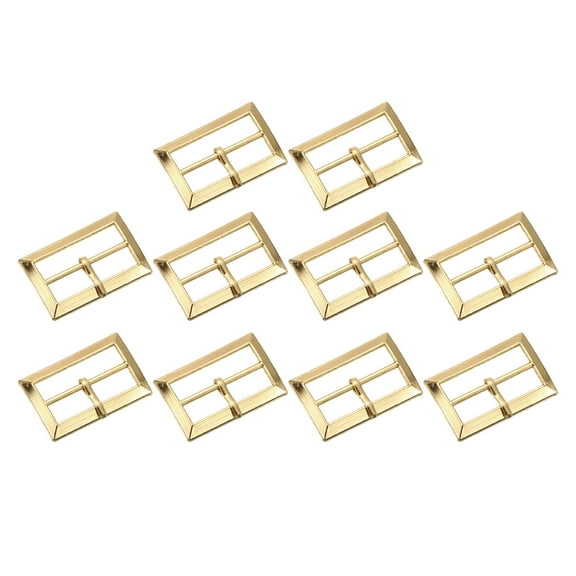 10Pack Belt Buckle, 0.79" Single Prong Rectangle Centre Bar Buckles, Gold