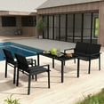 thumbnail image 4 of Costway 4 PCS Outdoor Wicker Patio Furniture Set w/ Heavy-Duty Galvanized Metal Frame Black, 4 of 8