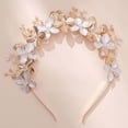 thumbnail image 3 of Miallo Bohemian Gold Leaf and Flower Wedding Tiara, Elegant Pearl Bridal Headpiece for Garden Wedding and Prom, 3 of 8