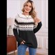 thumbnail image 5 of Suéter Vintage Informal para Mujer, Jersey de Punto con Mangas Raglán y Cuello Redondo, Top Cálido y Cómodo para Otoño. Negro M, 5 of 10
