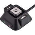 thumbnail image 1 of Desktop PC Switch, Dual USB Ports Power Reset Button Audio Microphone Port for Internet Cafes, Families, Company, etc, 1 of 5