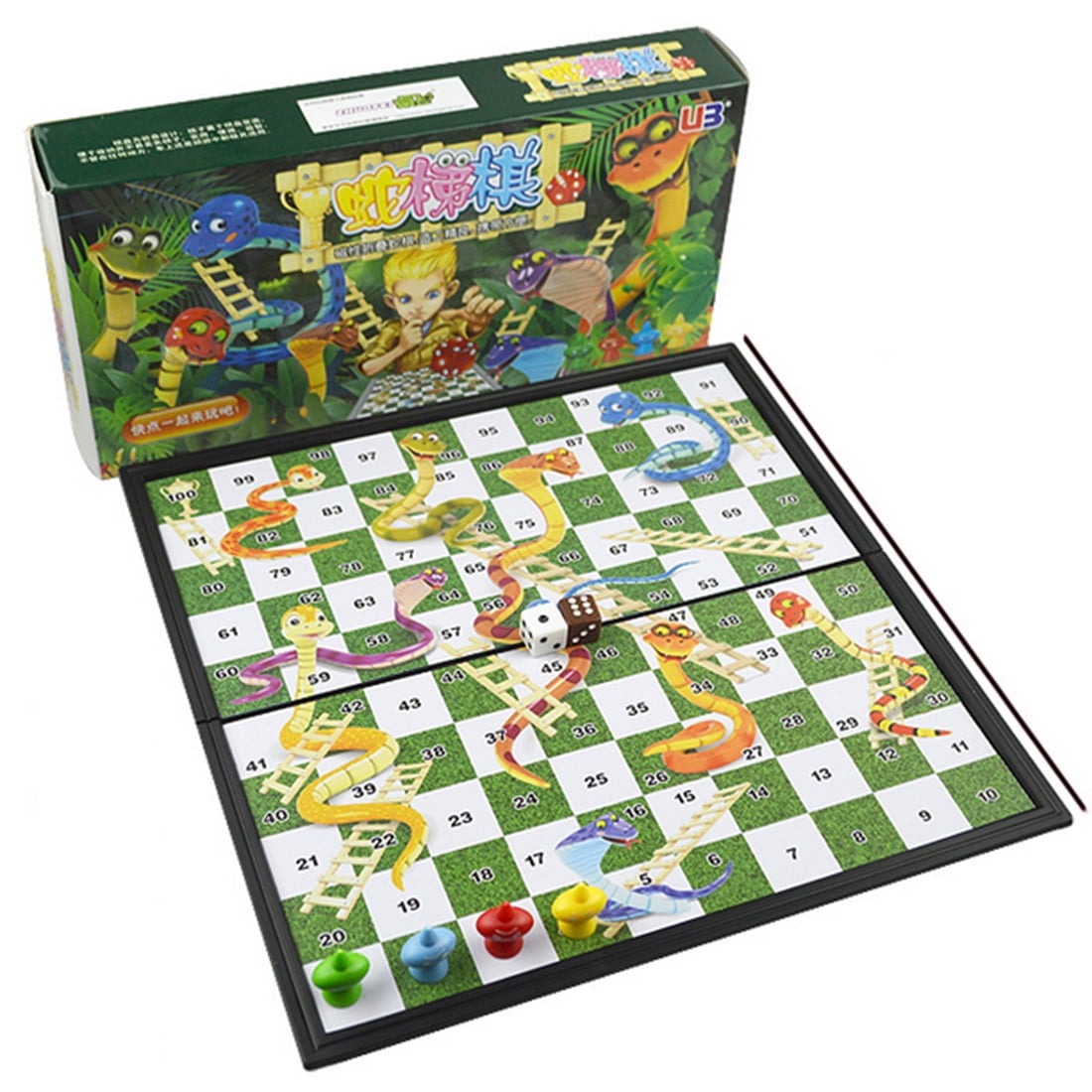  Magnetic Snakes and Ladders Board Game Set - 9.6 Inches : Toys  & Games