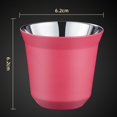 thumbnail image 3 of Taza de café de acero inoxidable 80 ml taza resistente al calor de pared para Espresso, 3 of 11