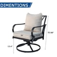 thumbnail image 2 of Patio Sofa Set of 2, Swivel Chairs with Cushions, Outdoor Dining Armchairs for Porch, Deck & Garden, Beige, 2 of 6