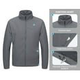 thumbnail image 5 of Little Donkey Andy Men’s Lightweight Breathable Running Golf Windbreaker Jacket Full Zip Windproof Water-resistant UPF50+ grey XXL, 5 of 7
