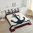 thumbnail image 4 of Erosebridal Vintage Anchor Comforter Sets Queen Size, Coastal Sea Comforters & Duvets, Nautical Theme Decor, Breathable, 4 of 7