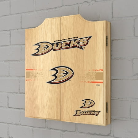 Anaheim Ducks NHL  Dart Cabinet Set with Darts and Board - Black, Metallic Gold, Silver