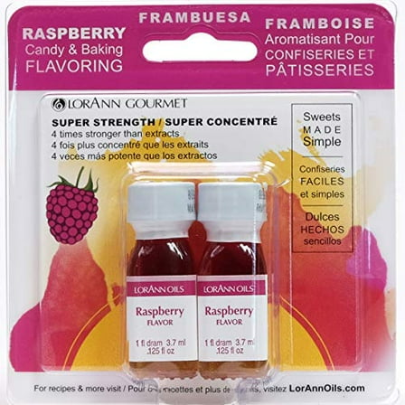 LorAnn Raspberry SS Flavor, 1 dram bottle (.0125 fl oz - 3.7ml - 1 teaspoon) - 2 Pack