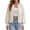 White, variant on Women's Knit Sweater Jackets Cuff Long Sleeve Open Front Cardigans Solid Color Casual Fall Cardigan Sweaters Pink S
