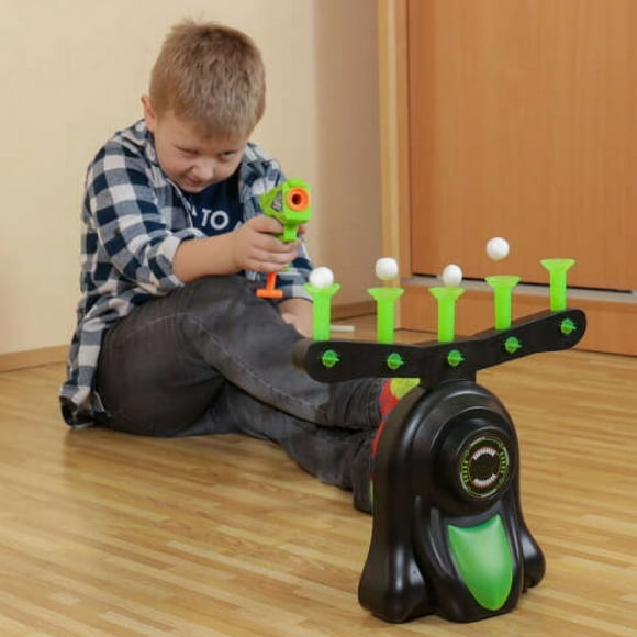 Jiaeri Light Up Shooting Target Game Set, Foam Dart Toy Gun with Glow in The Dark Floating Battle Arena, Indoor Outdoor Activity for Kids Teens Family Fun Party