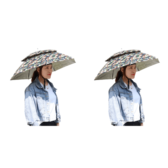 Pesca Plegable Sombrero Paraguas Protección UV (camuflaje)