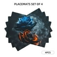 thumbnail image 3 of Placemats Set of 4 / 6, Blue and Red Roses Artwork Placemats for Dining Table Indoor/Outdoors Heat Resistant Washable Placemats 18" x 12", 3 of 8