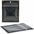 thumbnail image 3 of 100 pcs Clear/Black 3.5" x 4.5" Flat Food Pouch Zip Lock Mylar Smell Proof Bags, 3 of 5