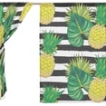 thumbnail image 3 of Coolnut Sheer Curtains Pineapple and Leaves On Black Stripe Gauze Door and Window Voile Curtain Panels for Bedroom Living Room W55 x L78 In 2, 3 of 4
