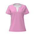 thumbnail image 3 of Naloa Rose Red Print T-Shirts Short Sleeve V Neck Tees for Women Fashion Tops Trendy Lightweight Soft Casual Summer Outfits Clothes, 3 of 5