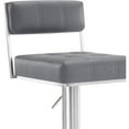 thumbnail image 5 of Contemporary Swivel Barstool - Modern Faux Leather Adjustable Height Stool, 5 of 6