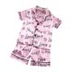 thumbnail image 1 of Odeerbi 2-6 Años Niño Niña Pijama de Verano de Satén Con Solapa Con Muesca Camisa de Manga Corta Con Estampado de San Valentín Conjunto de Pijama de Seda, 1 of 3